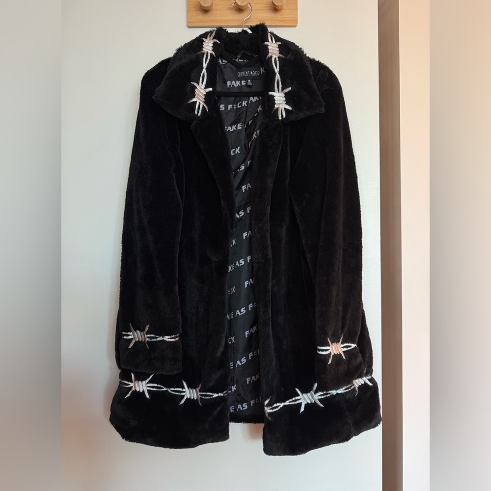Current Mood faux fur coat